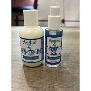 NEW 2 Pk Maestro's Classic Beard Wash Mark Of A Man BLEND 4oz & Beard Oil 2oz